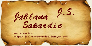 Jablana Sapardić vizit kartica